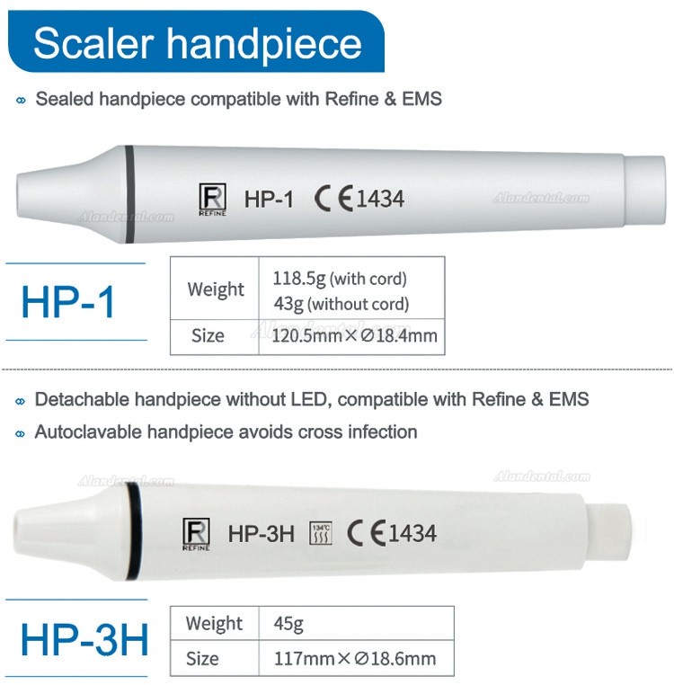 Refine® HP1/HP3/HP5L/HP6L Dental Ultrasonic Scaler Handpiece (Compatible with EMS Woodpecker)